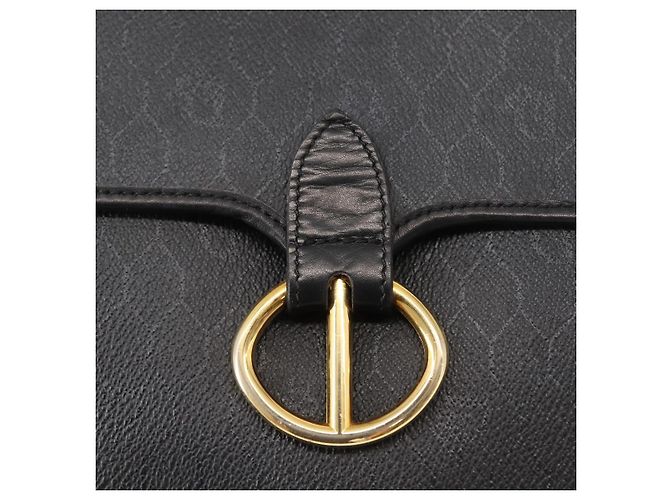 Bolso de mano de lona de panal PVC 2 en 1 Christian Dior negro y dorado Auth 149368 - vista 18