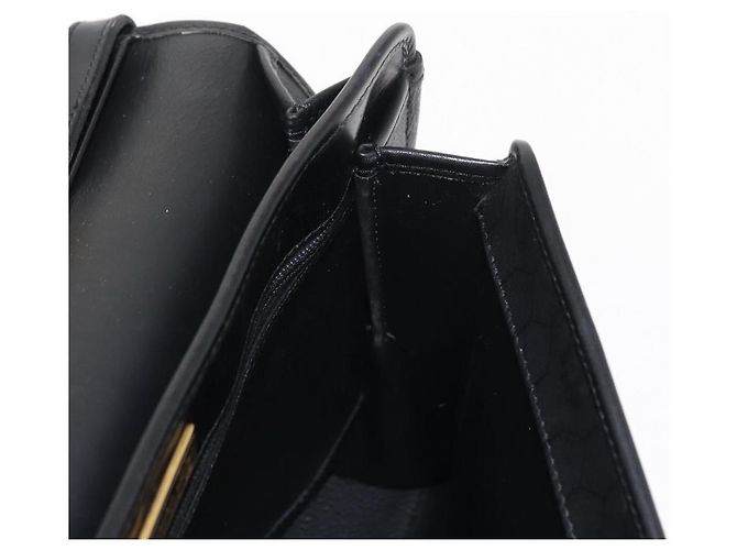 Bolso de mano de lona de panal PVC 2 en 1 Christian Dior negro y dorado Auth 149368 - vista 19
