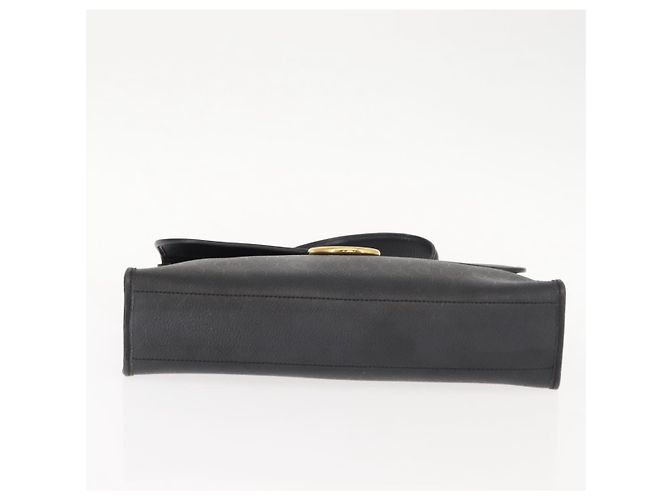 Bolso de mano de lona de panal PVC 2 en 1 Christian Dior negro y dorado Auth 149368 - vista 5