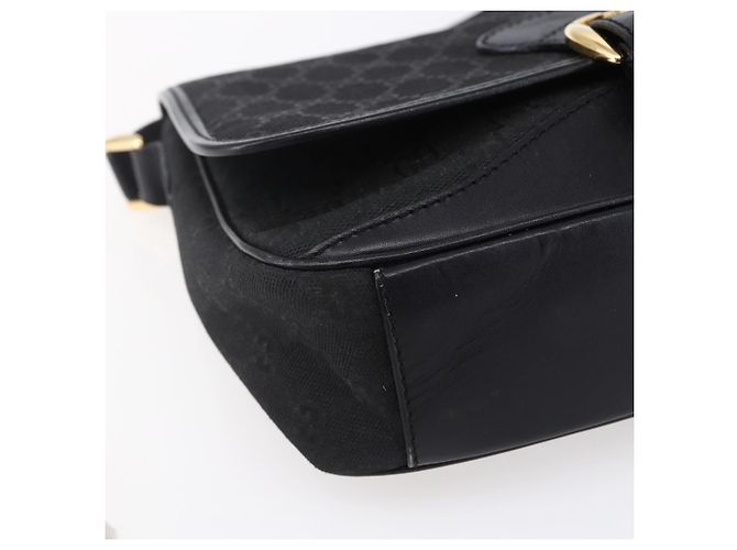 Borsa a Spalla GG Canvas Gucci Nera Oro Auth 152003 Nero D'oro - vista 14