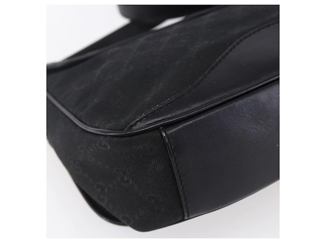 Borsa a Spalla GG Canvas Gucci Nera Oro Auth 152003 Nero D'oro - vista 16