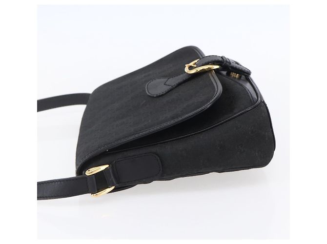 Borsa a Spalla GG Canvas Gucci Nera Oro Auth 152003 Nero D'oro - vista 3