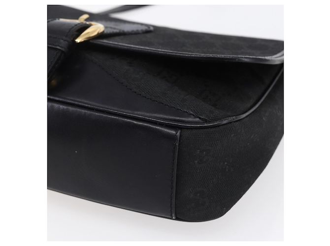 Borsa a Spalla GG Canvas Gucci Nera Oro Auth 152003 Nero D'oro - vista 9