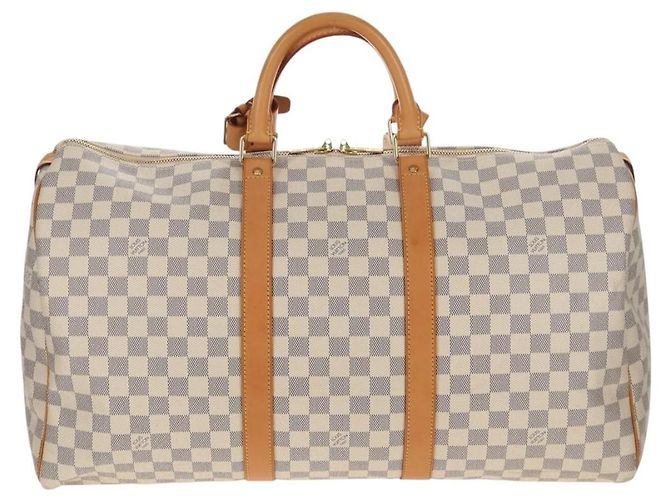 LOUIS VUITTON Borsa Boston Keepall 50 Damier Azur N41430 Auth LV 154925V - vista 2