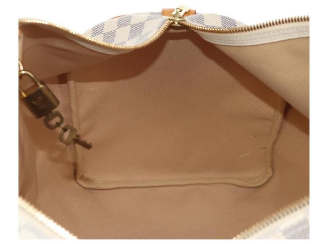 LOUIS VUITTON Borsa Boston Keepall 50 Damier Azur N41430 Auth LV 154925V - vista 22