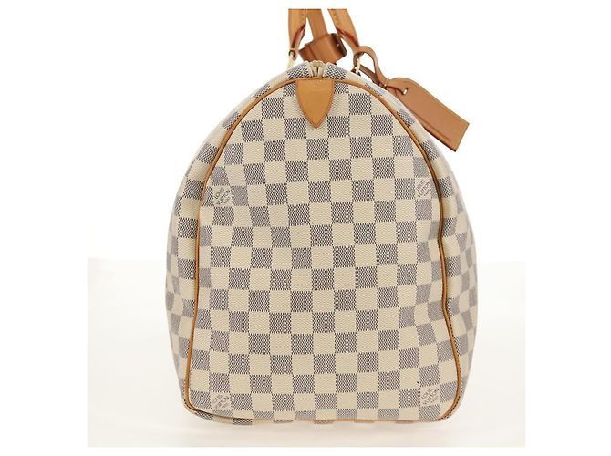 LOUIS VUITTON Borsa Boston Keepall 50 Damier Azur N41430 Auth LV 154925V - vista 4