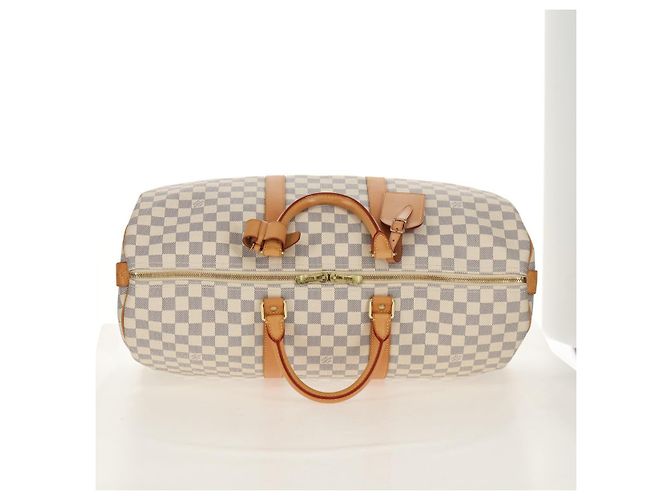 LOUIS VUITTON Borsa Boston Keepall 50 Damier Azur N41430 Auth LV 154925V - vista 6