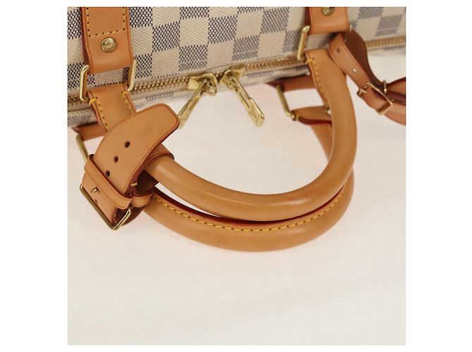 LOUIS VUITTON Borsa Boston Keepall 50 Damier Azur N41430 Auth LV 154925V - vista 7