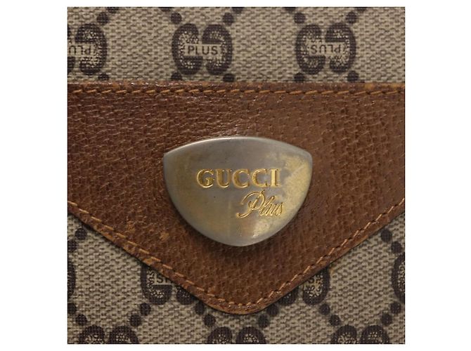 GUCCI GUCCI Plus Borsa Tote Sherry Line in PVC Beige Oro Auth 151618 D'oro - vista 18