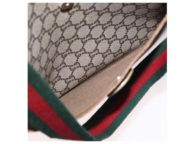 GUCCI GUCCI Plus Borsa Tote Sherry Line in PVC Beige Oro Auth 151618 D'oro - vista 21
