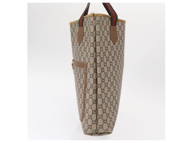 GUCCI GUCCI Plus Borsa Tote Sherry Line in PVC Beige Oro Auth 151618 D'oro - vista 3