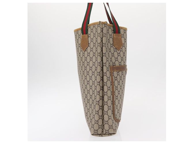 GUCCI GUCCI Plus Borsa Tote Sherry Line in PVC Beige Oro Auth 151618 D'oro - vista 4