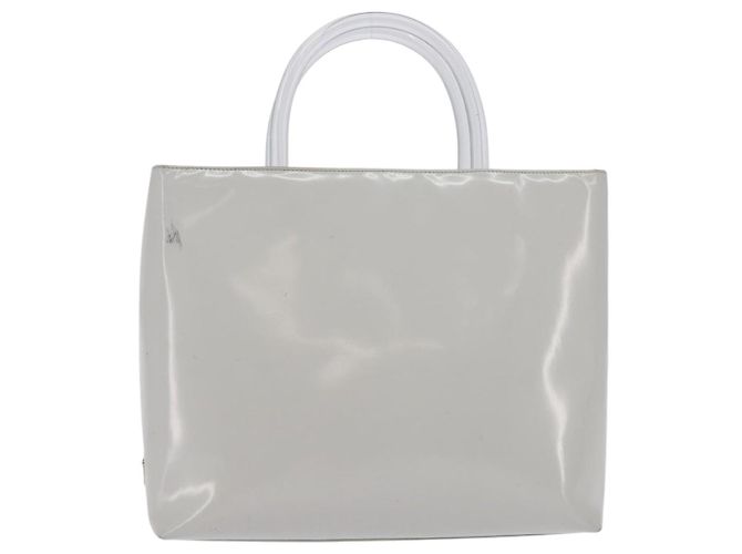 PRADA Hand Bag Enamel Gray Auth 148279 Brown - view 13