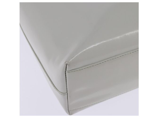 PRADA Hand Bag Enamel Gray Auth 148279 Brown - view 16