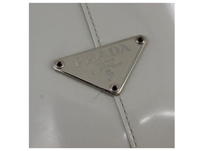 PRADA Hand Bag Enamel Gray Auth 148279 Brown - view 17