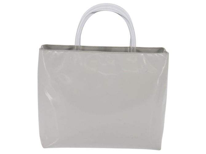 PRADA Hand Bag Enamel Gray Auth 148279 Brown - view 2