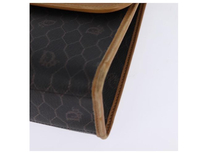 Borsa in tela a nido d'ape Christian Dior PVC 2 in 1 Nero Marrone oro Auth bs30244 - vista 14