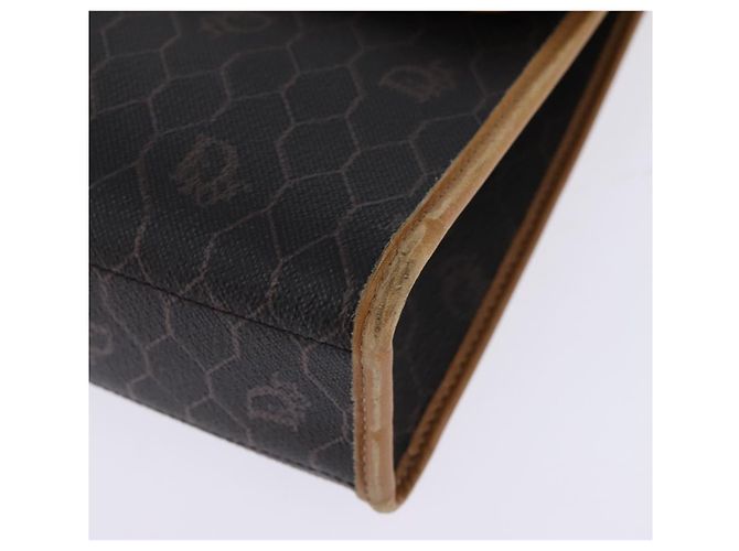 Borsa in tela a nido d'ape Christian Dior PVC 2 in 1 Nero Marrone oro Auth bs30244 - vista 15