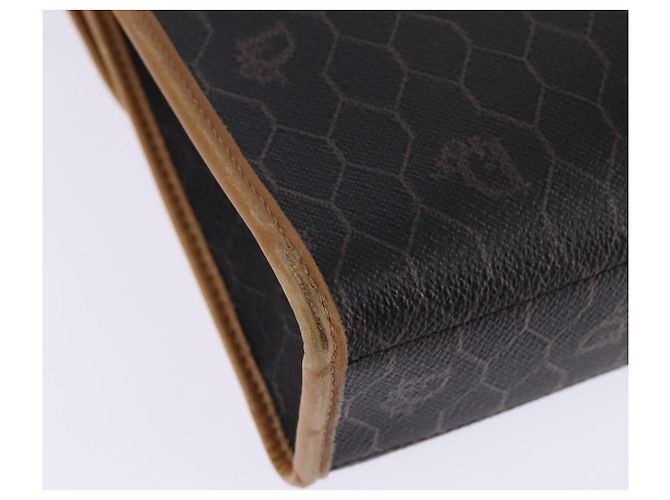 Borsa in tela a nido d'ape Christian Dior PVC 2 in 1 Nero Marrone oro Auth bs30244 - vista 16