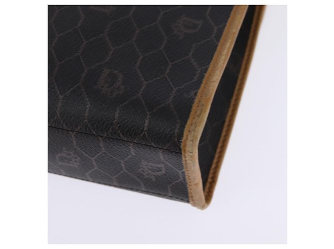 Borsa in tela a nido d'ape Christian Dior PVC 2 in 1 Nero Marrone oro Auth bs30244 - vista 17
