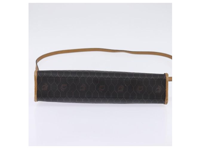 Borsa in tela a nido d'ape Christian Dior PVC 2 in 1 Nero Marrone oro Auth bs30244 - vista 5