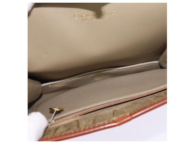 Borsa a Spalla Christian Dior Nylon Beige Oro Auth 147658 D'oro - vista 12