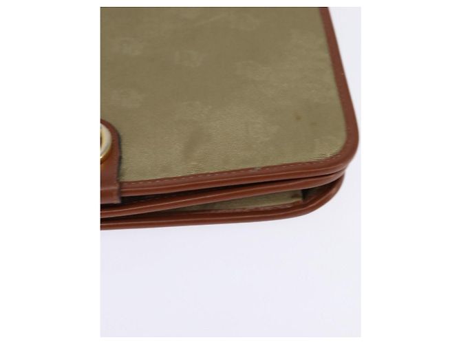 Borsa a Spalla Christian Dior Nylon Beige Oro Auth 147658 D'oro - vista 14