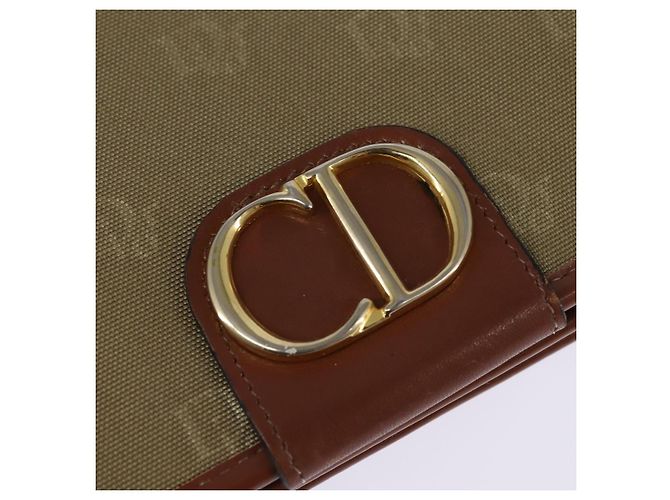 Borsa a Spalla Christian Dior Nylon Beige Oro Auth 147658 D'oro - vista 17