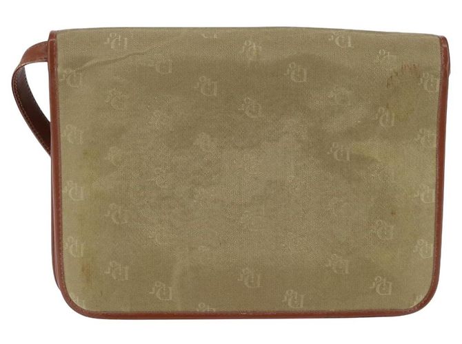 Borsa a Spalla Christian Dior Nylon Beige Oro Auth 147658 D'oro - vista 2