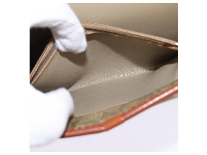 Borsa a Spalla Christian Dior Nylon Beige Oro Auth 147658 D'oro - vista 21
