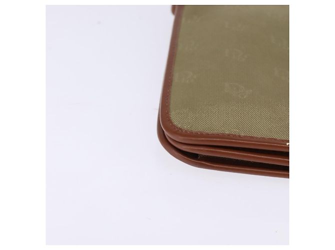 Borsa a Spalla Christian Dior Nylon Beige Oro Auth 147658 D'oro - vista 9