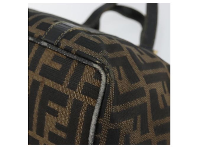 Borsa a mano in tela Zucca FENDI marrone nero oro Auth 146809 D'oro - vista 15