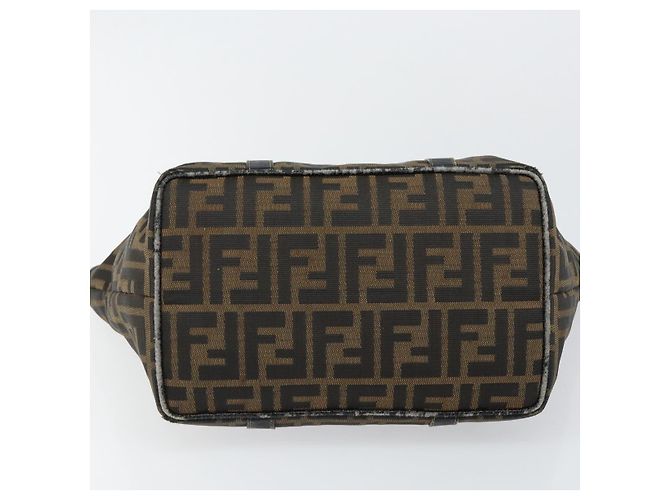 Borsa a mano in tela Zucca FENDI marrone nero oro Auth 146809 D'oro - vista 5