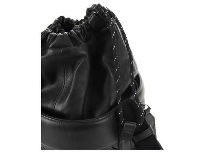 Autre Marque Borsa a spalla a secchiello in pelle forata nera Auth BA6816M di BOTTEGA VENETA Nero - vista 21