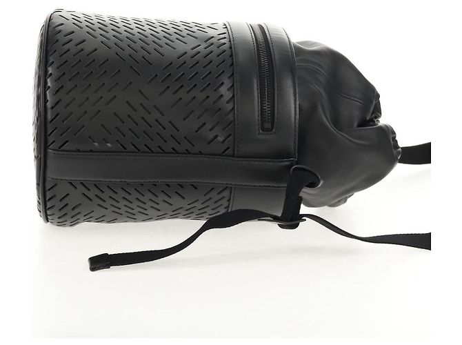 Autre Marque Borsa a spalla a secchiello in pelle forata nera Auth BA6816M di BOTTEGA VENETA Nero - vista 4