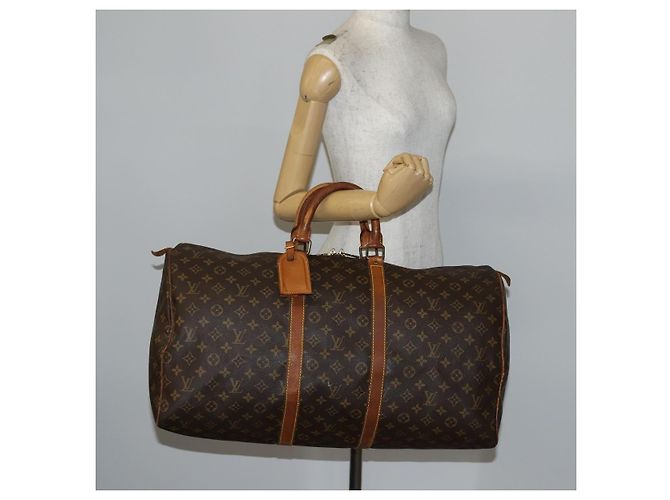 LOUIS VUITTON Borsa Boston Monogram Keepall 55 M41424 LV Auth 145680 Monogramma - vista 23