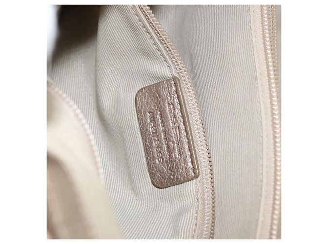 Borsa a mano Vala in pelle beige e oro Auth BA5699 di Salvatore Ferragamo D'oro - vista 12