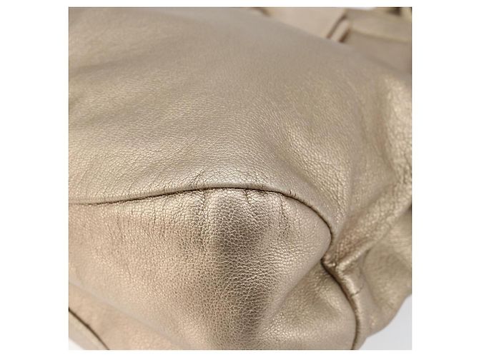 Borsa a mano Vala in pelle beige e oro Auth BA5699 di Salvatore Ferragamo D'oro - vista 14