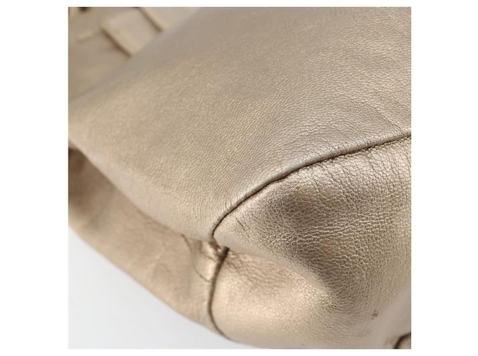 Borsa a mano Vala in pelle beige e oro Auth BA5699 di Salvatore Ferragamo D'oro - vista 15