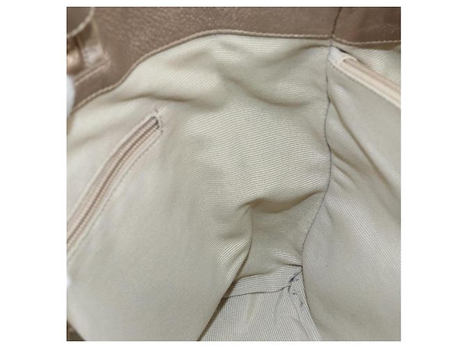 Borsa a mano Vala in pelle beige e oro Auth BA5699 di Salvatore Ferragamo D'oro - vista 18