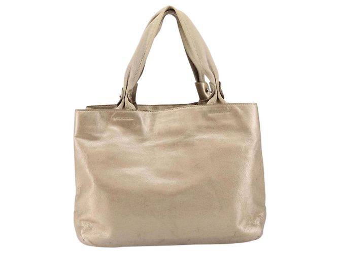 Borsa a mano Vala in pelle beige e oro Auth BA5699 di Salvatore Ferragamo D'oro - vista 2