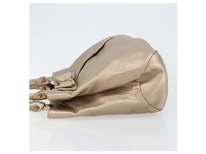 Borsa a mano Vala in pelle beige e oro Auth BA5699 di Salvatore Ferragamo D'oro - vista 4