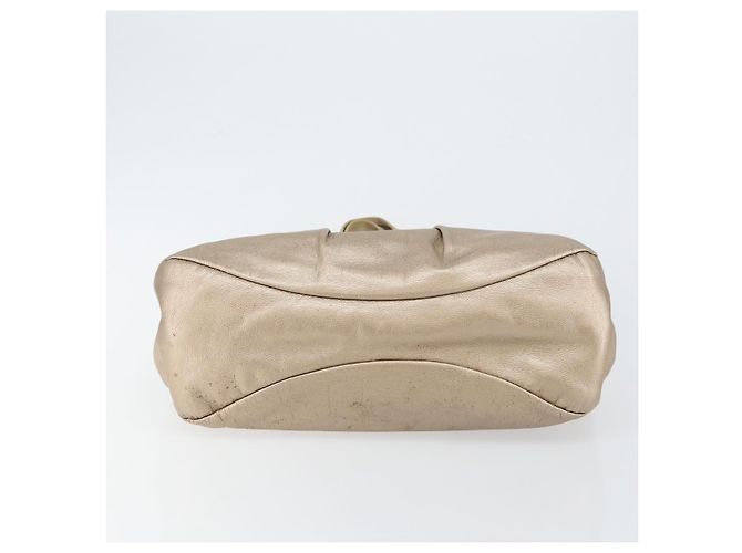 Borsa a mano Vala in pelle beige e oro Auth BA5699 di Salvatore Ferragamo D'oro - vista 5