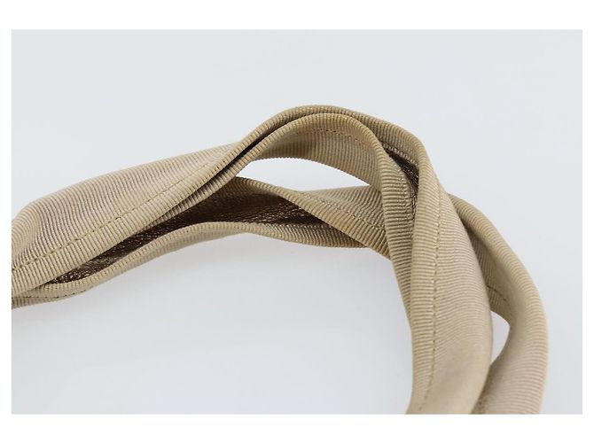 Borsa a mano Vala in pelle beige e oro Auth BA5699 di Salvatore Ferragamo D'oro - vista 8