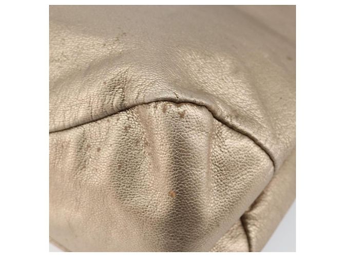 Borsa a mano Vala in pelle beige e oro Auth BA5699 di Salvatore Ferragamo D'oro - vista 9