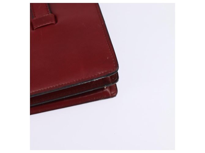 Bolsa de Mão Christian Dior em Couro Dourado Vermelho Auth 148235 - vista 16