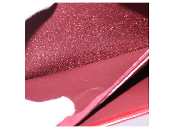 Bolsa de Mão Christian Dior em Couro Dourado Vermelho Auth 148235 - vista 21