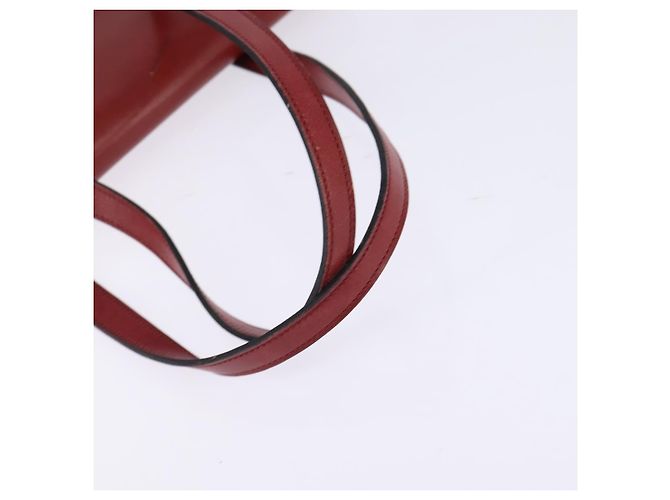Bolsa de Mão Christian Dior em Couro Dourado Vermelho Auth 148235 - vista 7