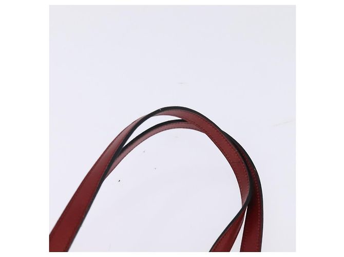 Bolsa de Mão Christian Dior em Couro Dourado Vermelho Auth 148235 - vista 8