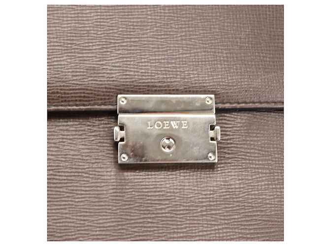 LOEWE Cartella in Pelle Marrone Scuro Auth bs29533 - vista 10